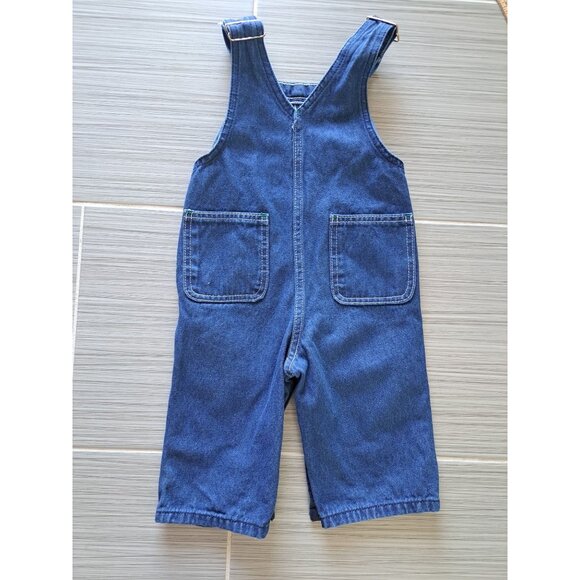 Liberty Denim Overalls Toddlers 12M Adjustable Straps Snap Closure Cotton Blue - Picture 4 of 5